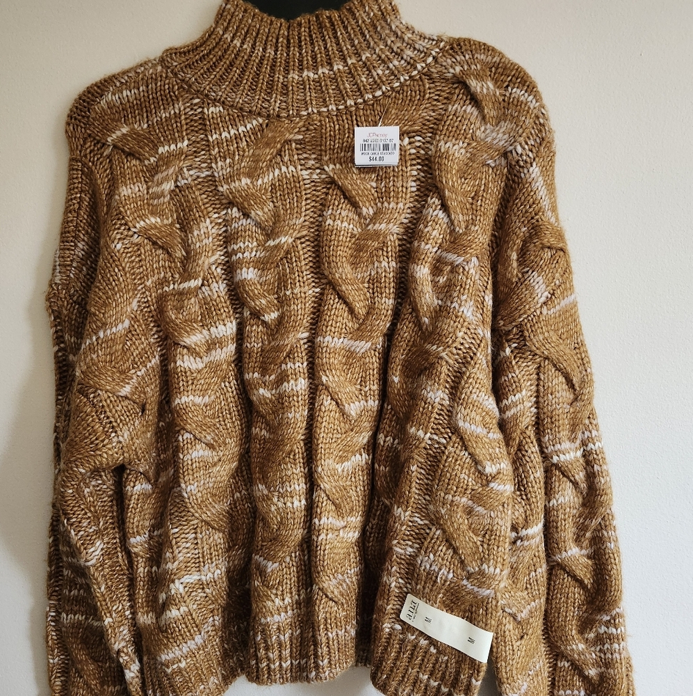 A.n.a Cable Knit mock kneck sweater New Small